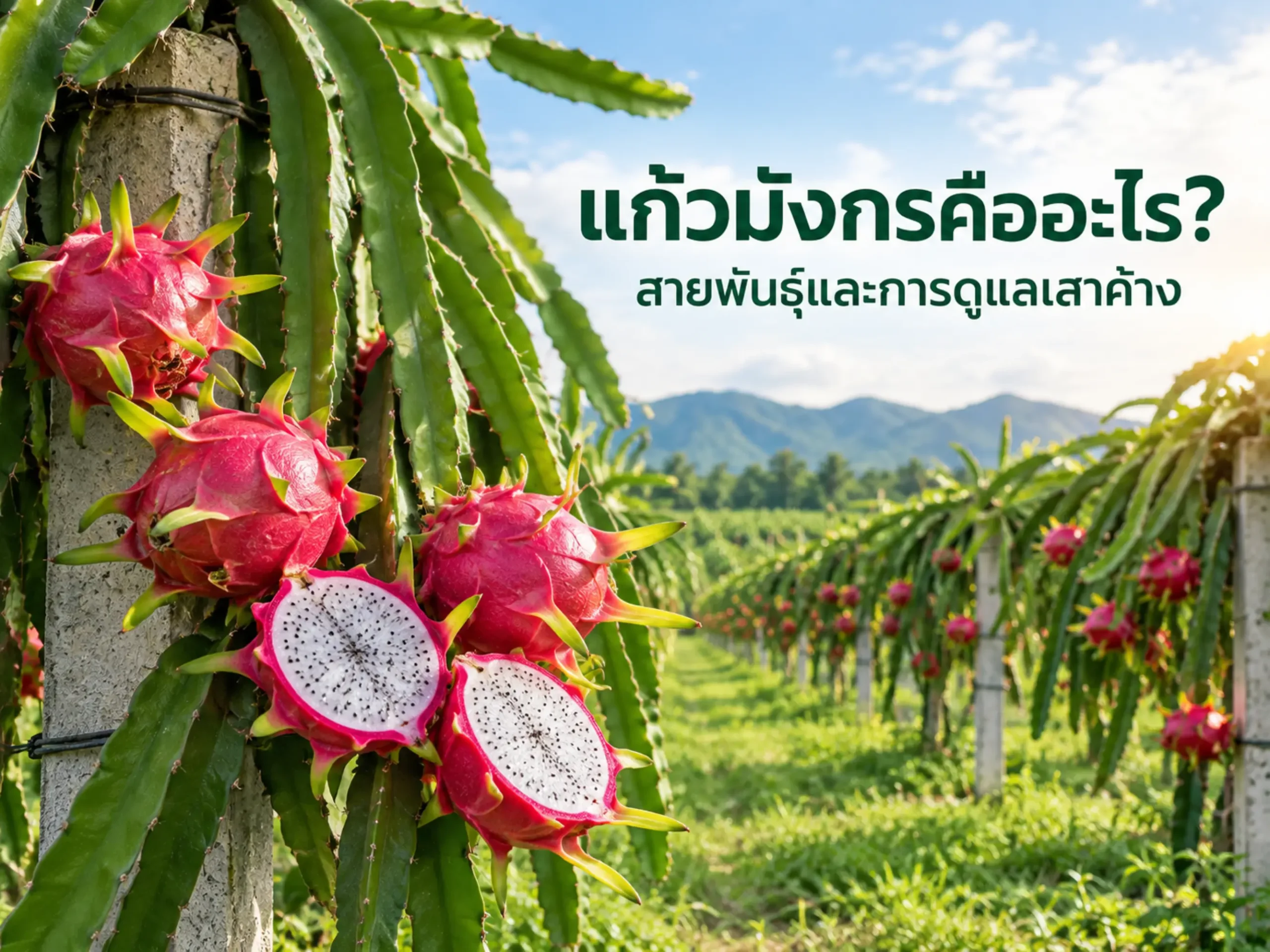 แก้วมังกรคืออะไร? รู้จักสายพันธุ์ วิธีปลูก และการดูแลเสาค้างให้เหมาะกับการผลิต 1 10039 dragon fruit Horizontal