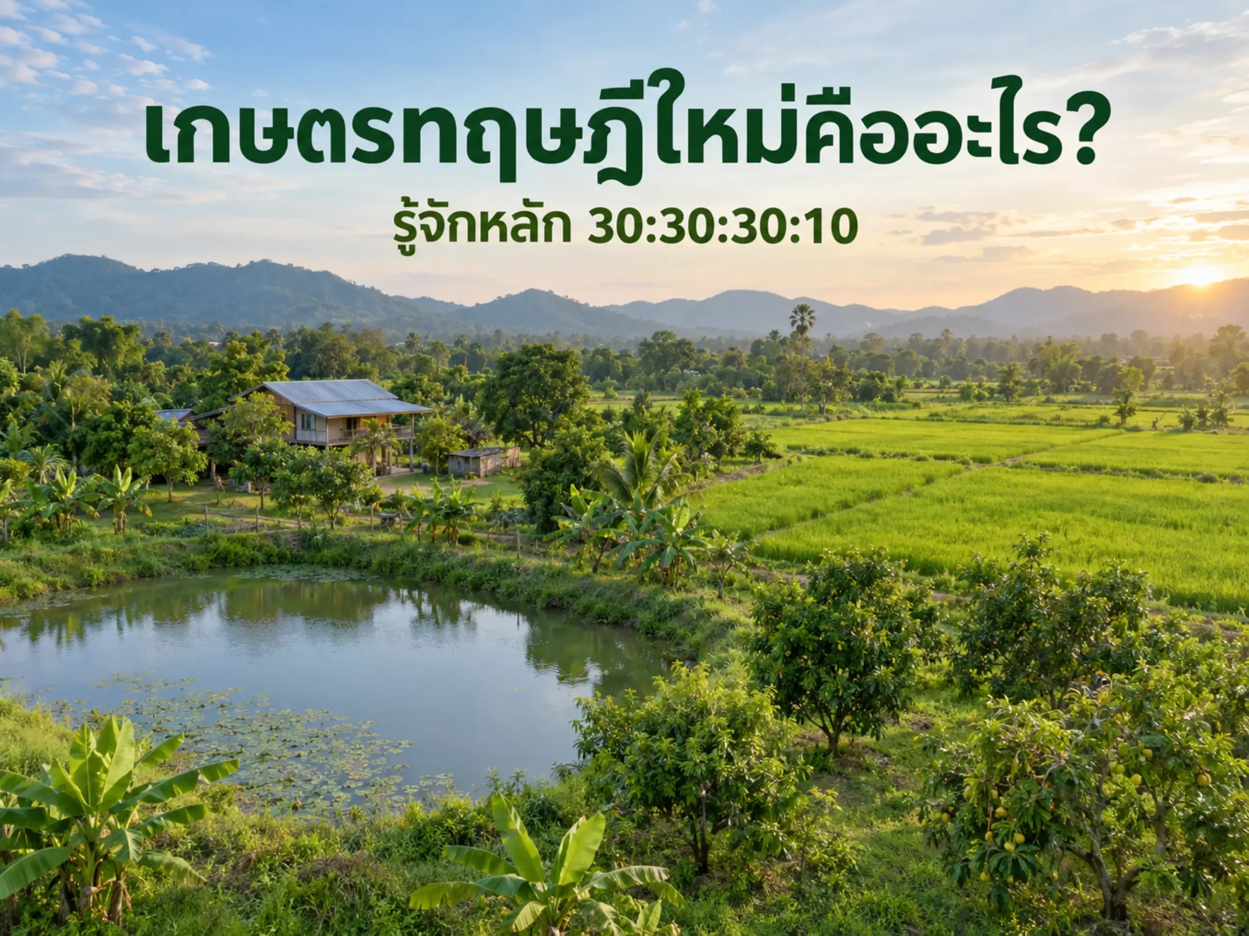เกษตรทฤษฎีใหม่คืออะไร? เข้าใจหลัก 30:30:30:10 พร้อมตัวอย่างและข้อจำกัด 1 3196 new theory agriculture Horizontal