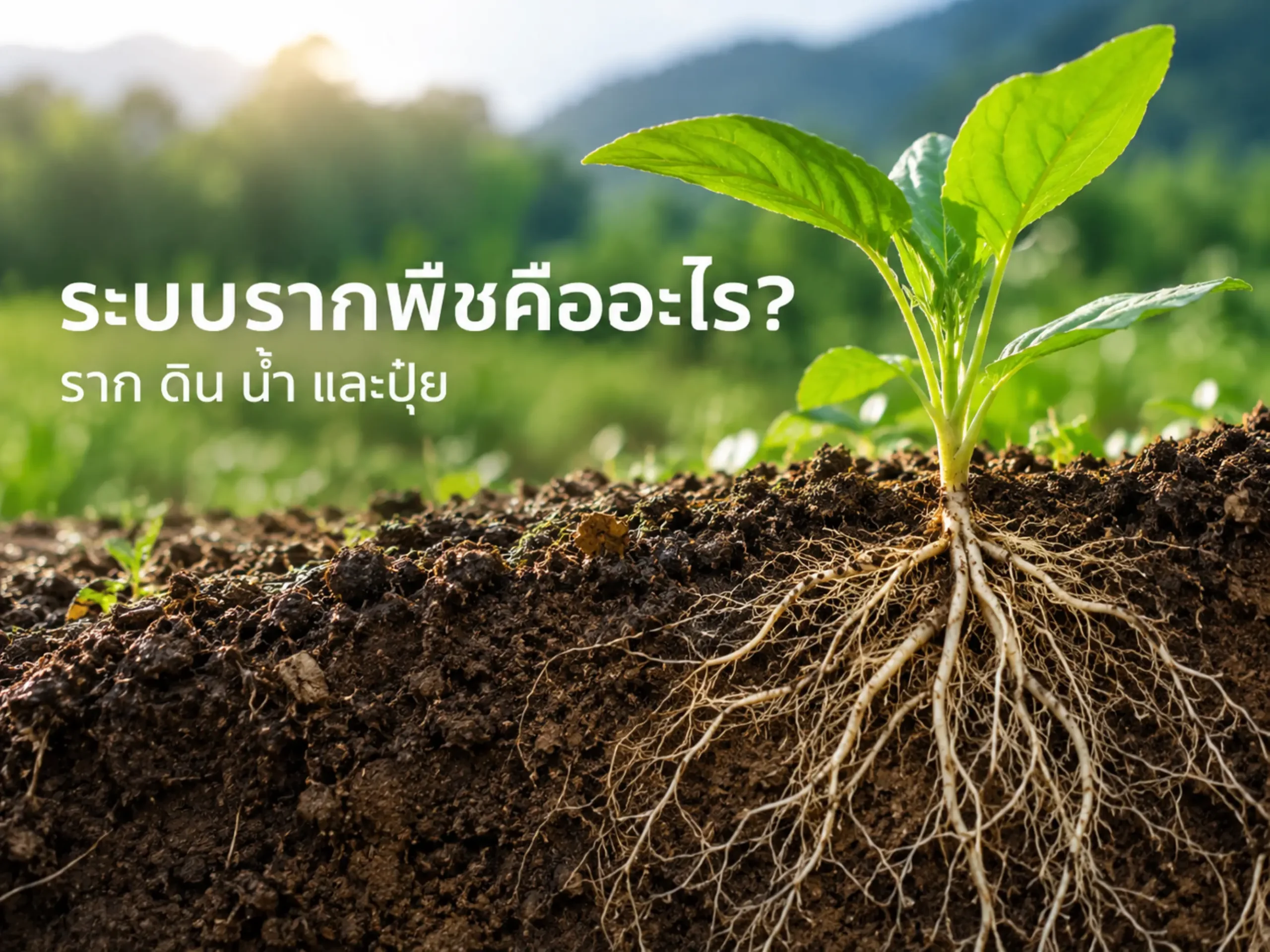 ระบบรากพืชคืออะไร? ความสัมพันธ์ระหว่างราก ดิน น้ำ และการให้ปุ๋ย 1 3241 plant roots Horizontal