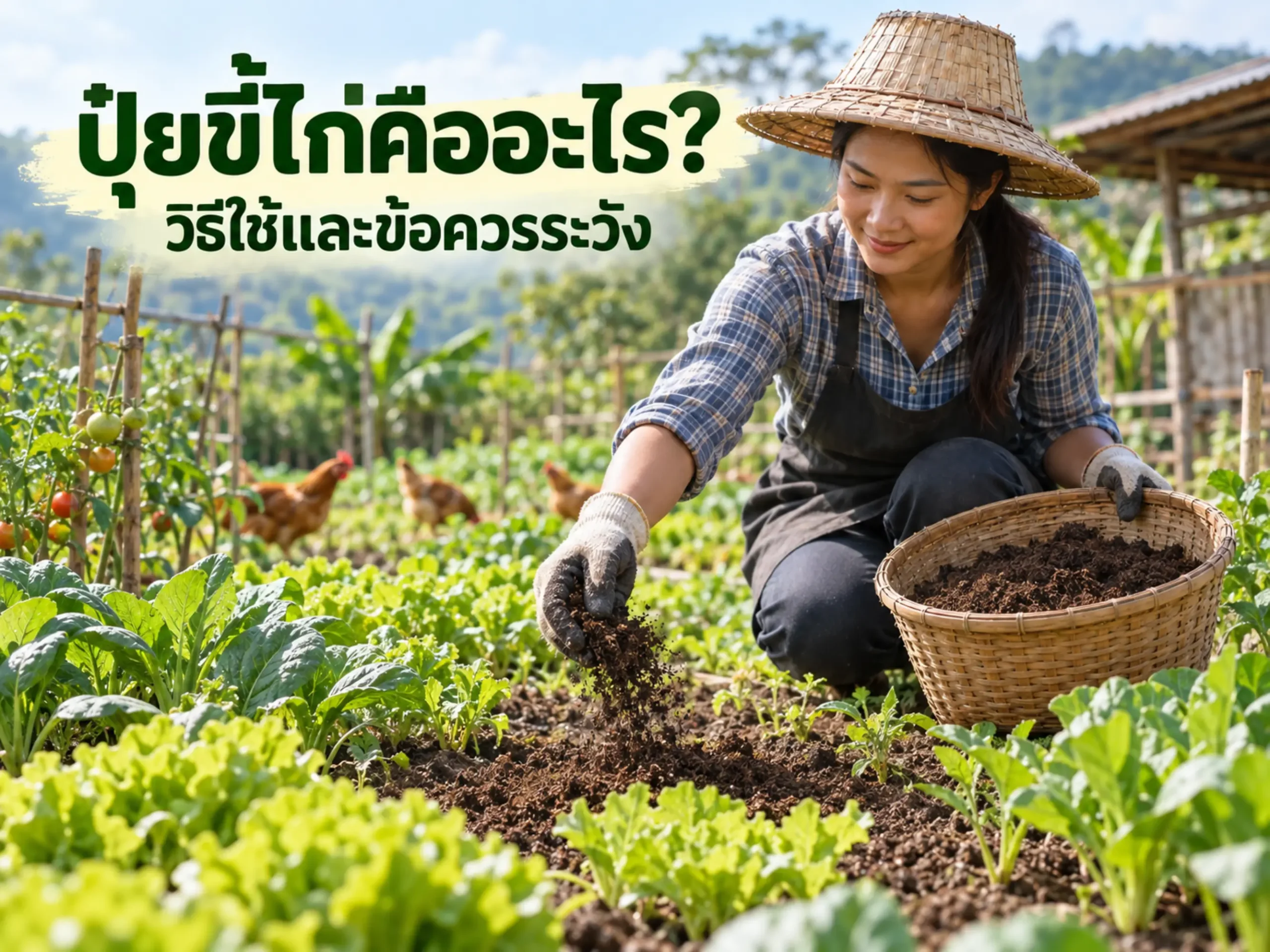 ปุ๋ยขี้ไก่คืออะไร? ประโยชน์ ประเภท วิธีใช้ และข้อควรระวังที่ควรรู้ 1 3334 chicken manure fertilizer Horizontal