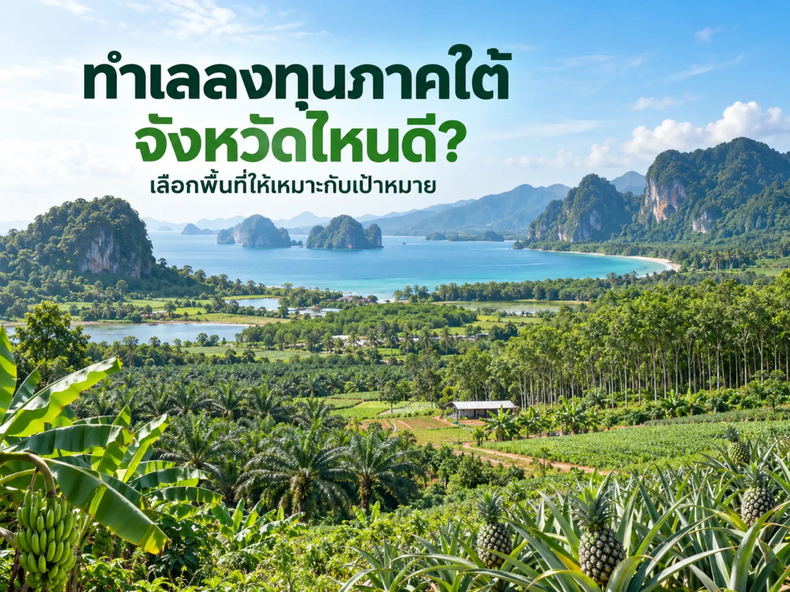 ทำเลน่าลงทุนภาคใต้จังหวัดไหนดี? วิเคราะห์ครบ โอกาสโตสูง 1 4624 best land location investment southern thailand Horizontal