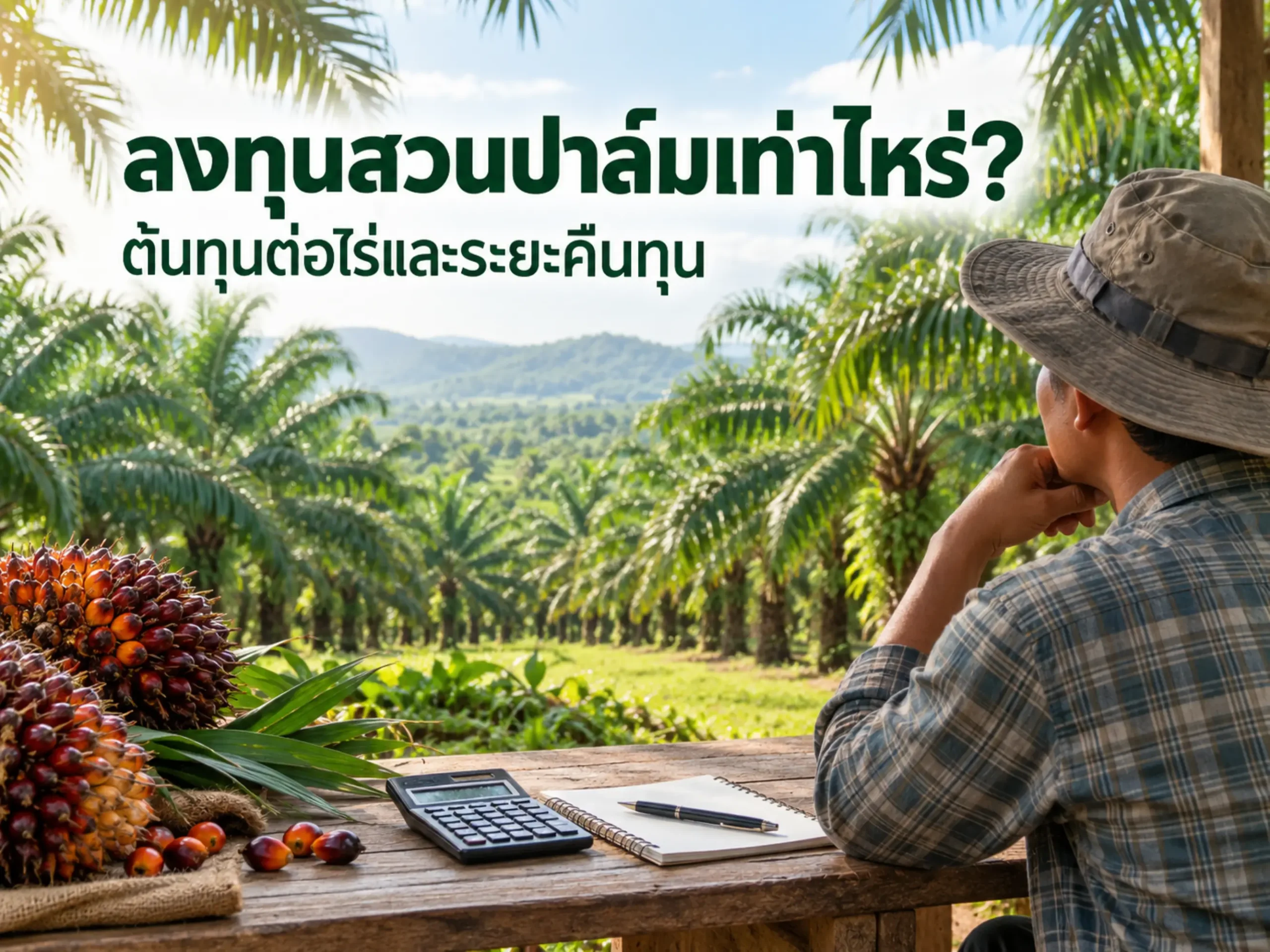 ลงทุนสวนปาล์มต้องใช้เงินเท่าไหร่ และคืนทุนกี่ปี? พร้อมตัวอย่างคำนวณต้นทุนต่อไร่ 1 9019 oil palm investment cost return Horizontal