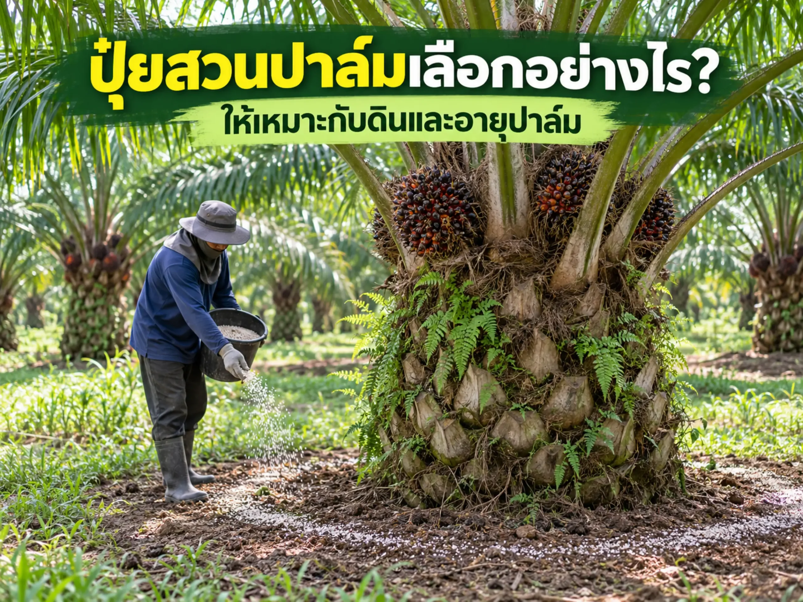 ปุ๋ยสำหรับสวนปาล์มน้ำมัน เลือกอย่างไรให้เหมาะกับดินและอายุปาล์ม 1 9028 fertilizer for oil palm plantation Horizontal