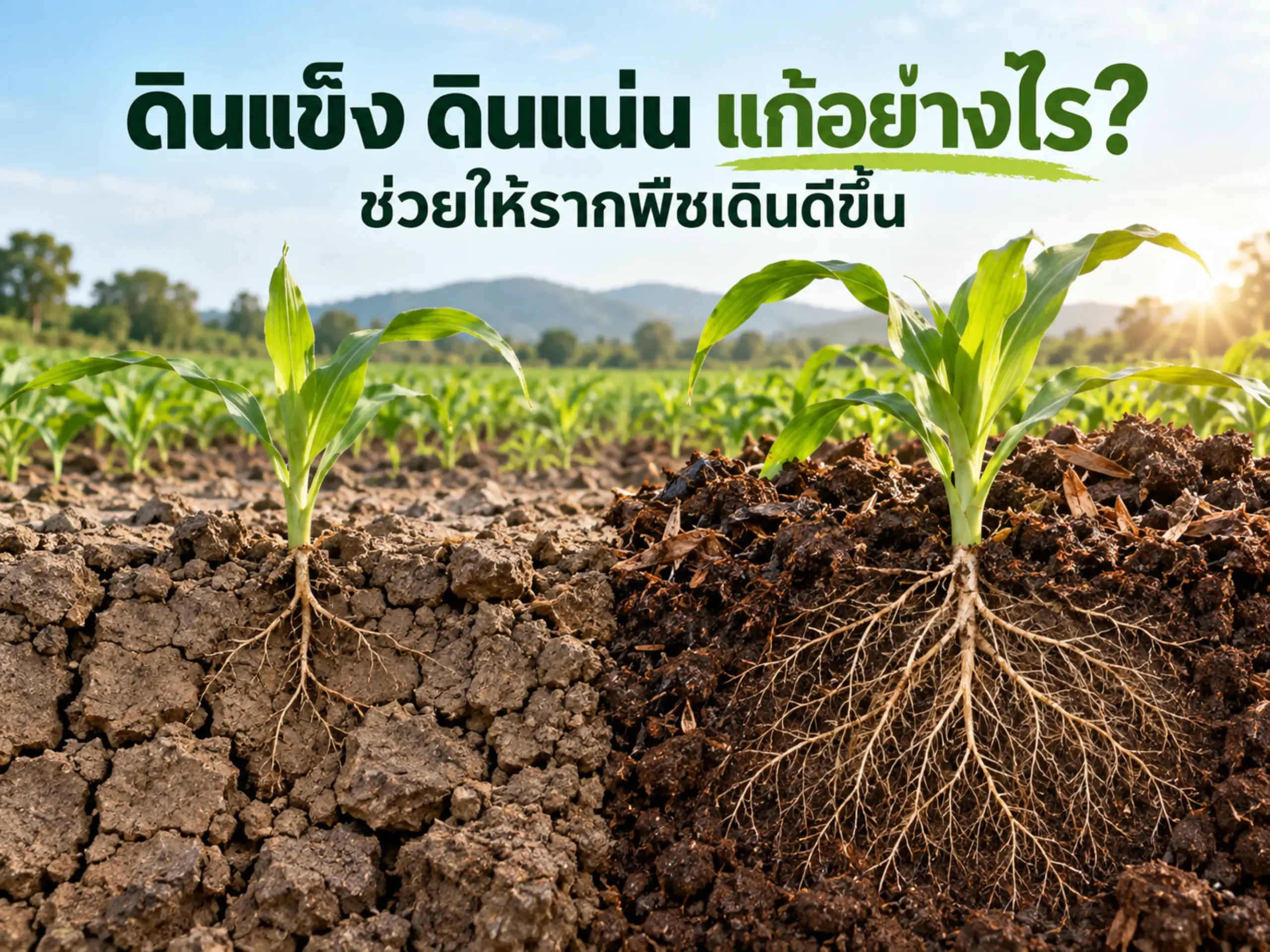 ดินแข็ง ดินแน่น แก้อย่างไรให้รากพืชเดินดีขึ้น? 1 9034 how to fix compacted hard soil Horizontal