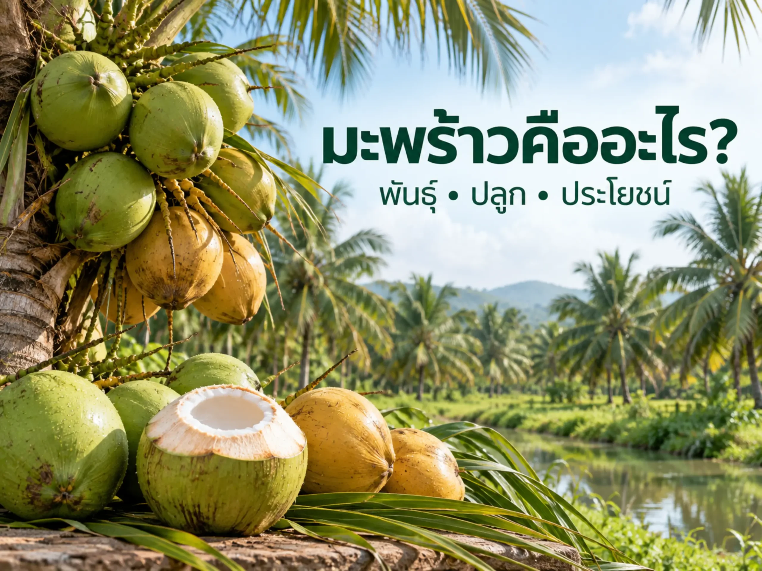 มะพร้าวคืออะไร? รู้จักสายพันธุ์ วิธีปลูก การดูแล และประโยชน์ของมะพร้าว 1 9686 coconut Horizontal